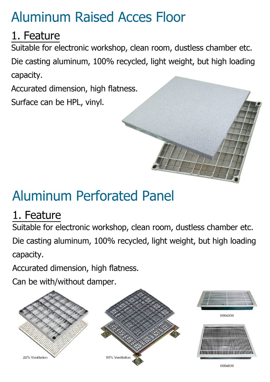 Aluminum Raised Access Floor System Armor Raised Floor